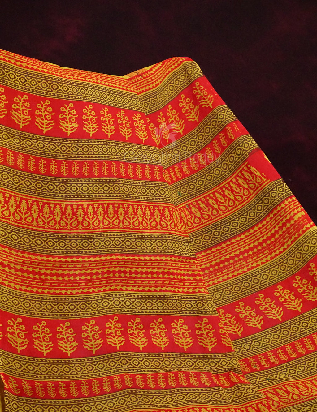 White Colored Elephant Block Print Pure Mulmul Cotton By Gayathri Reddy Designer Studio | Grocsy