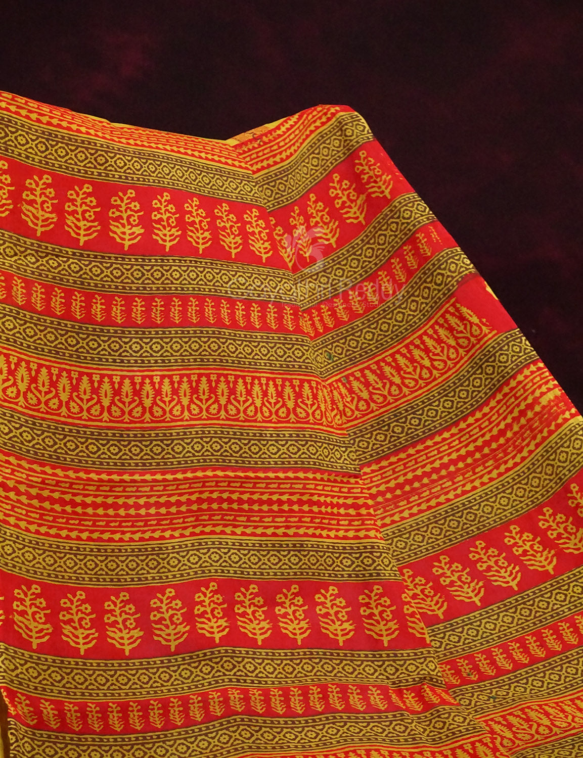 White Colored Elephant Block Print Pure Mulmul Cotton By Gayathri Reddy Designer Studio | Grocsy