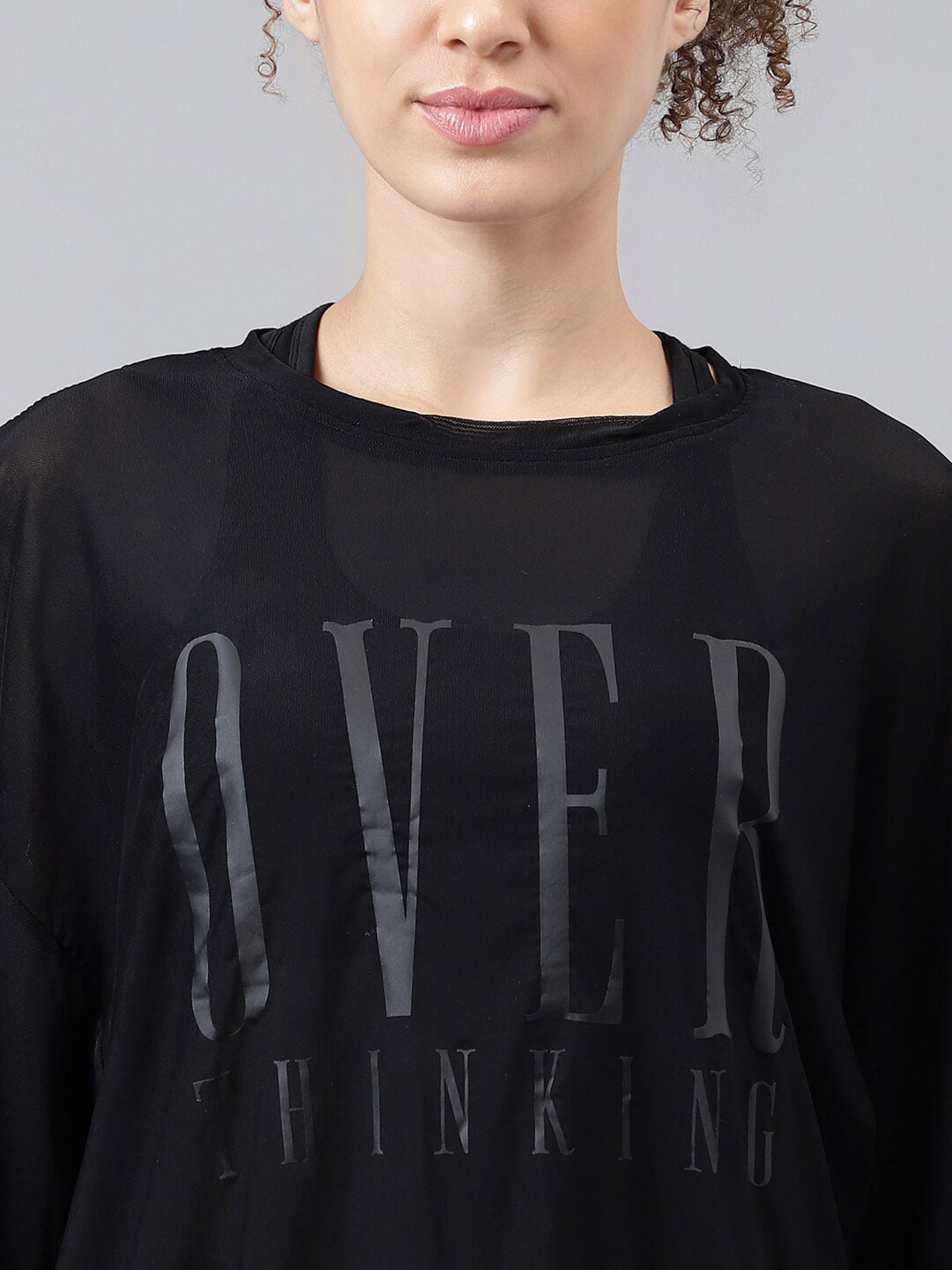 MKH Typography Printed Relaxed Fit Sheer Dri-FIT T-shirt | Grocsy