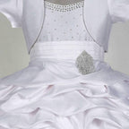 Asmaani Baby Girl's White Colour Satin A-Line Maxi Full Length Dress (AS-DRESS-22120) | Grocsy