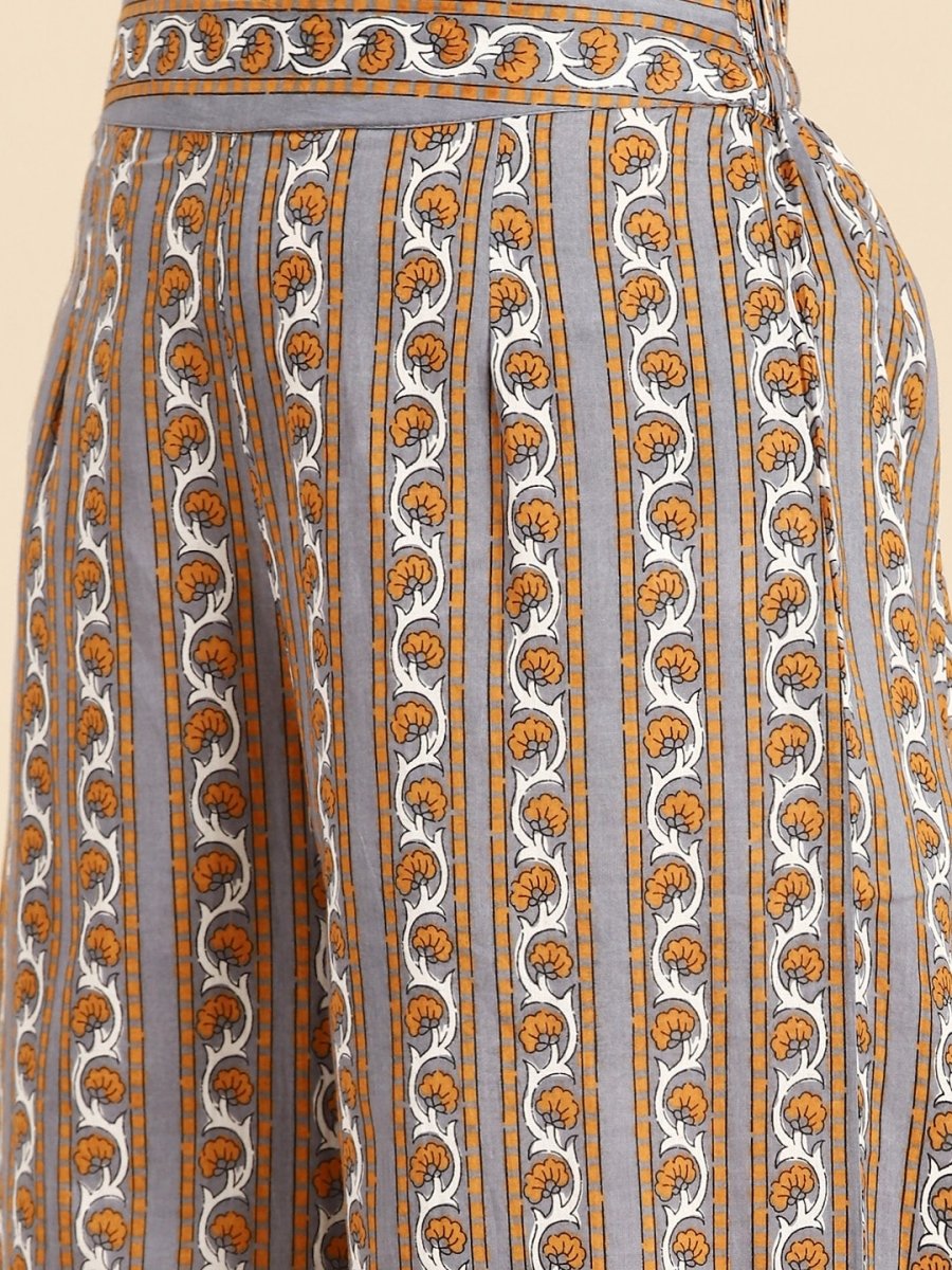All About You Ethnic Motifs Printed Kurta with Palazzos | Grocsy