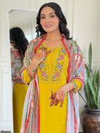 The52 Beautiful Women's Thread work Viscose Fabric Straight Kurta, Pant and Dupatta Set | Grocsy