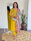 The52 Beautiful Women's Thread work Viscose Fabric Straight Kurta, Pant and Dupatta Set | Grocsy