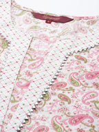 Sangria Women Paisley Printed Gotta Patti Kurta With Trousers | Grocsy