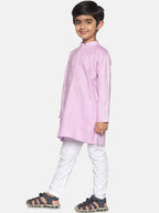 Sethukrishna Boys Purple Pure Cotton Kurta with Pyjamas | Grocsy
