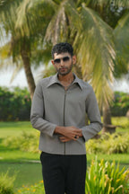 Cavalier Light Brown Shacket by Hilo Design | Grocsy