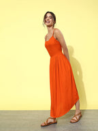 InWeave Orange - Multi Printed Organza Cape Set | Grocsy