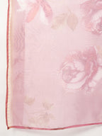InWeave Women's Light Green R Strappy Set W Pink Print Organza Dupatta | Grocsy