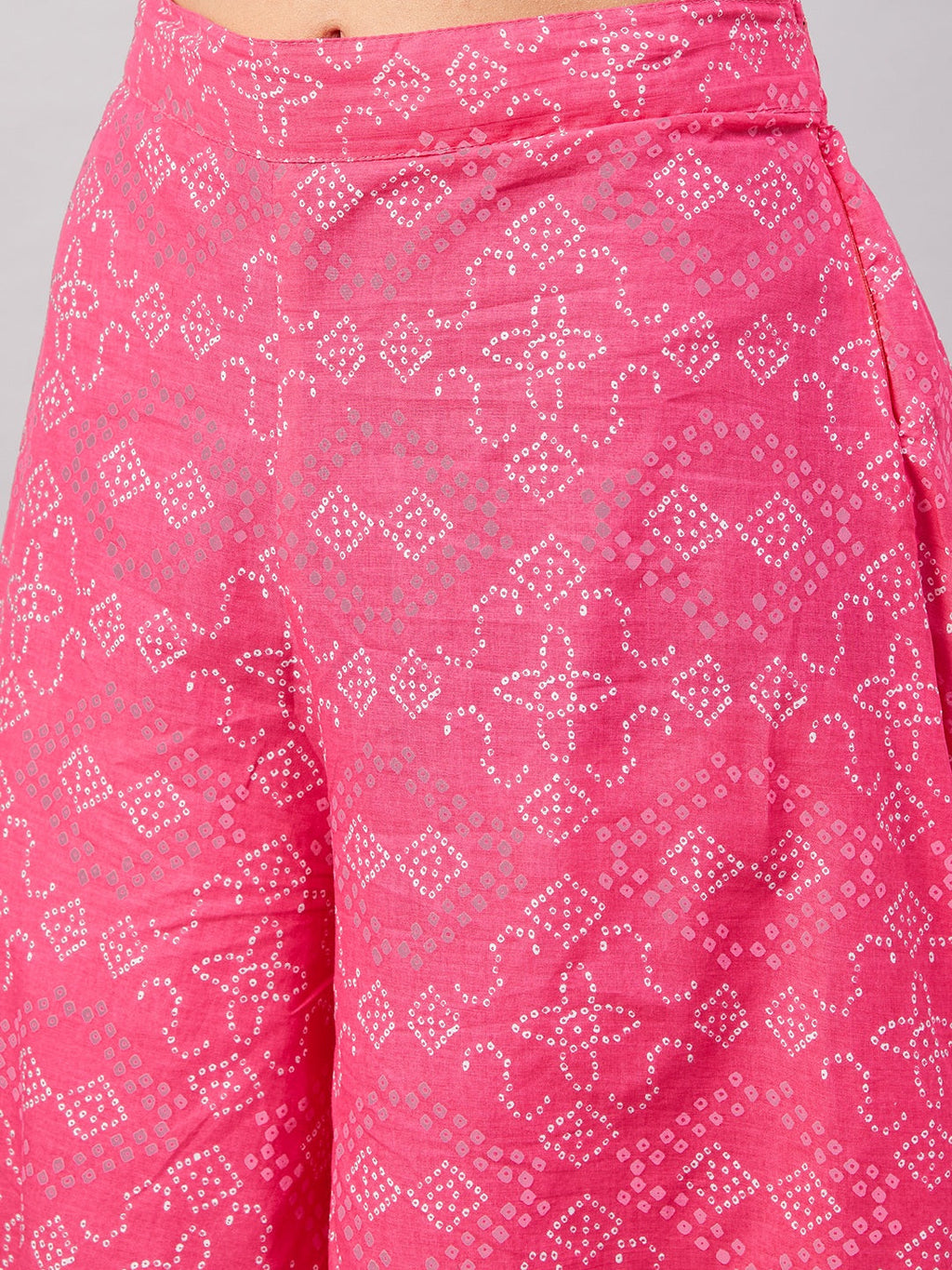 InWeave Women's Pink Bandhani Strappy Set W Black Pink Ethnic Dupatta | Grocsy