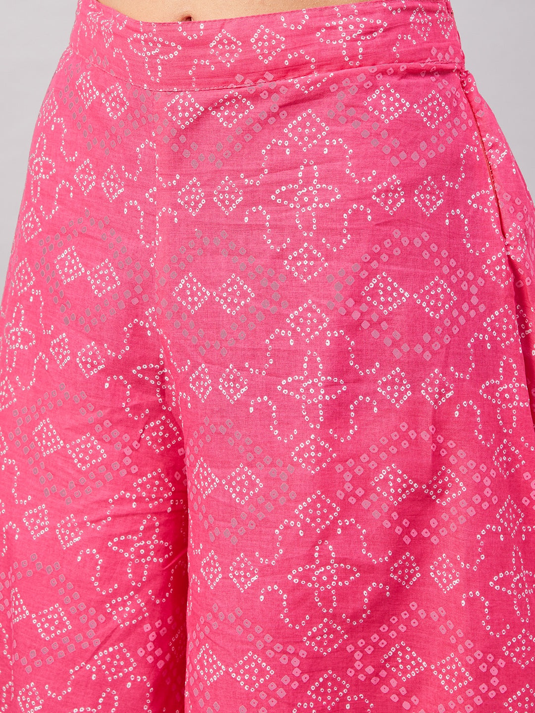 InWeave Women's Pink Bandhani Strappy Set W Black Pink Ethnic Dupatta | Grocsy