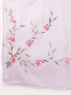 InWeave Women's Fuchsia Sleeveless Kurta Set W Mauve Handpaint Organza Dupatta | Grocsy