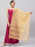 InWeave Women's Wine Solid Strappy Set With Gold Banarsi Zari Dupatta | Grocsy