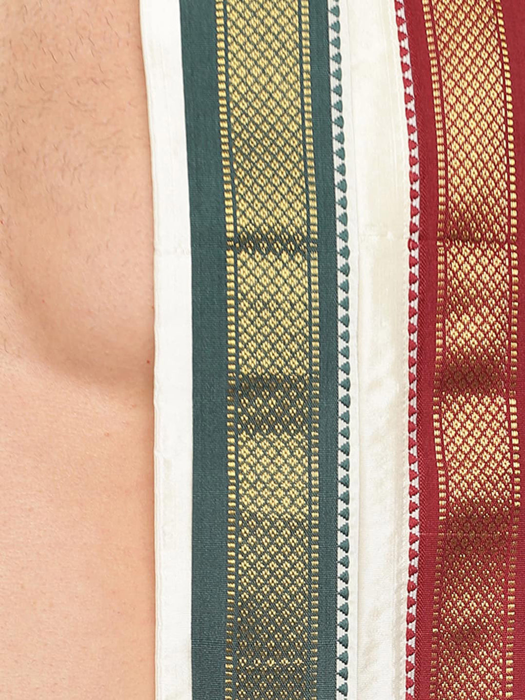 Sethukrishna Men Cream Coloured Solid Dhoti Pant With Angavastram | Grocsy