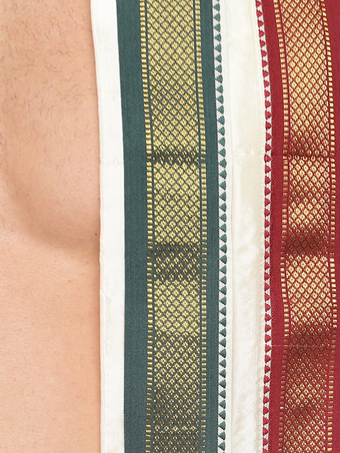 Sethukrishna Men Cream Coloured Solid Dhoti Pant With Angavastram | Grocsy