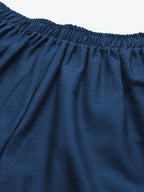 TAG 7 Women Navy Blue Hem Design Straight Palazzos | Grocsy