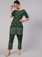 Aks Ethnic Motifs Printed Regular Kurta with Trousers | Grocsy