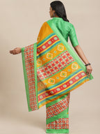 Saree Mall Mustard Yellow Dyed Saree | Grocsy