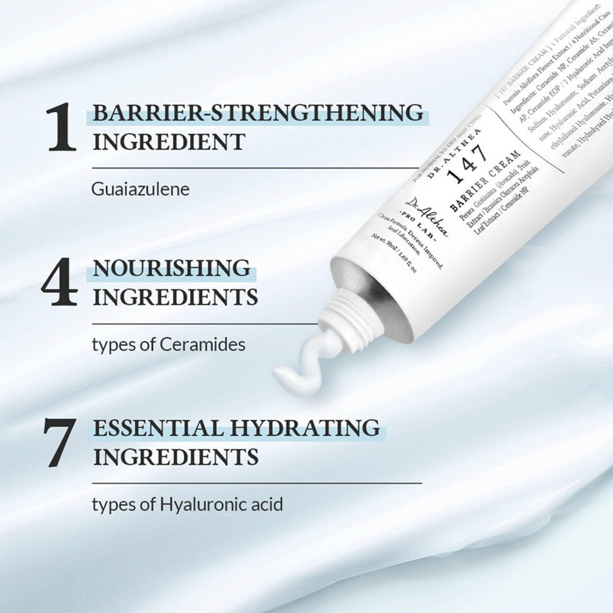 Dr.Althea 147 Barrier Cream: Rich Ceramide & hyaluronic acid infused cream for Damaged Skin Barrier | Grocsy
