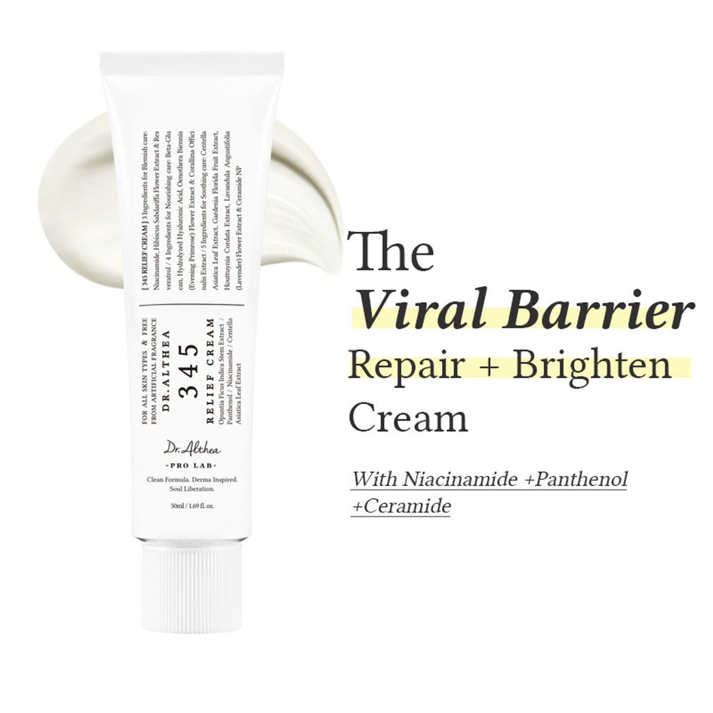 Dr.Althea 345 Relief Cream: Soothing & Barrier Repair Cream with power of Niacinamide & Panthenol | Grocsy