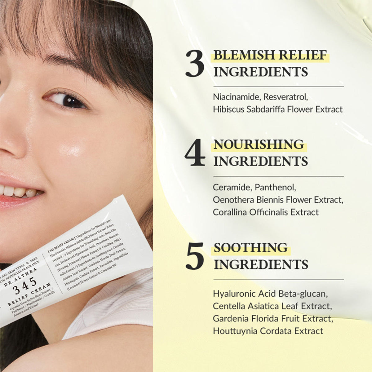 Dr.Althea 345 Relief Cream: Soothing & Barrier Repair Cream with power of Niacinamide & Panthenol | Grocsy