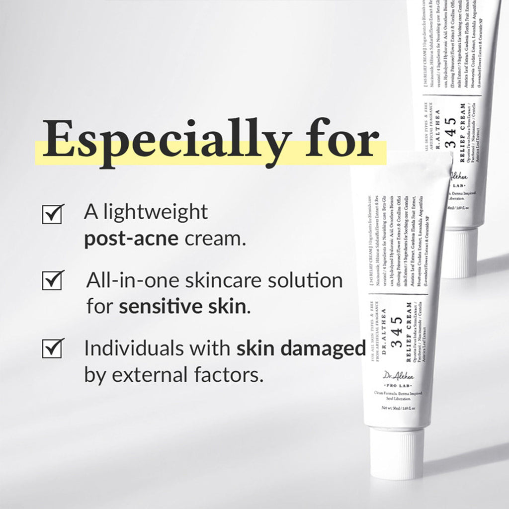 Dr.Althea 345 Relief Cream: Soothing & Barrier Repair Cream with power of Niacinamide & Panthenol | Grocsy