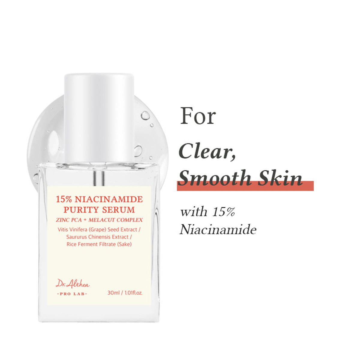 Dr.Althea 15% Niacinamide Purity Serum: High-Potency Serum for Oil Control & Pores | Grocsy