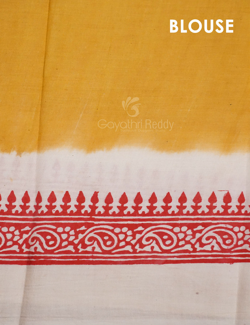 White Colored Elephant Block Print Pure Mulmul Cotton By Gayathri Reddy Designer Studio | Grocsy