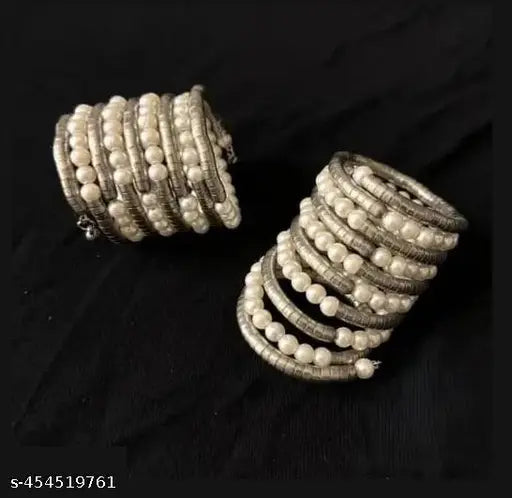 Tehzeeb Creations Women's Latest Spiral Pearl Bracelet