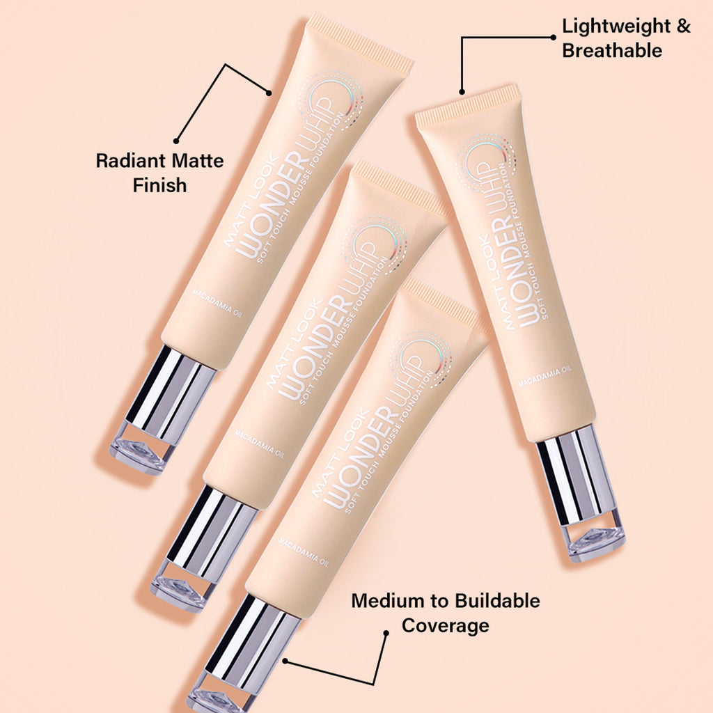 Matt Look Wonder Whip Soft Touch Mousse Foundation - Light | Grocsy