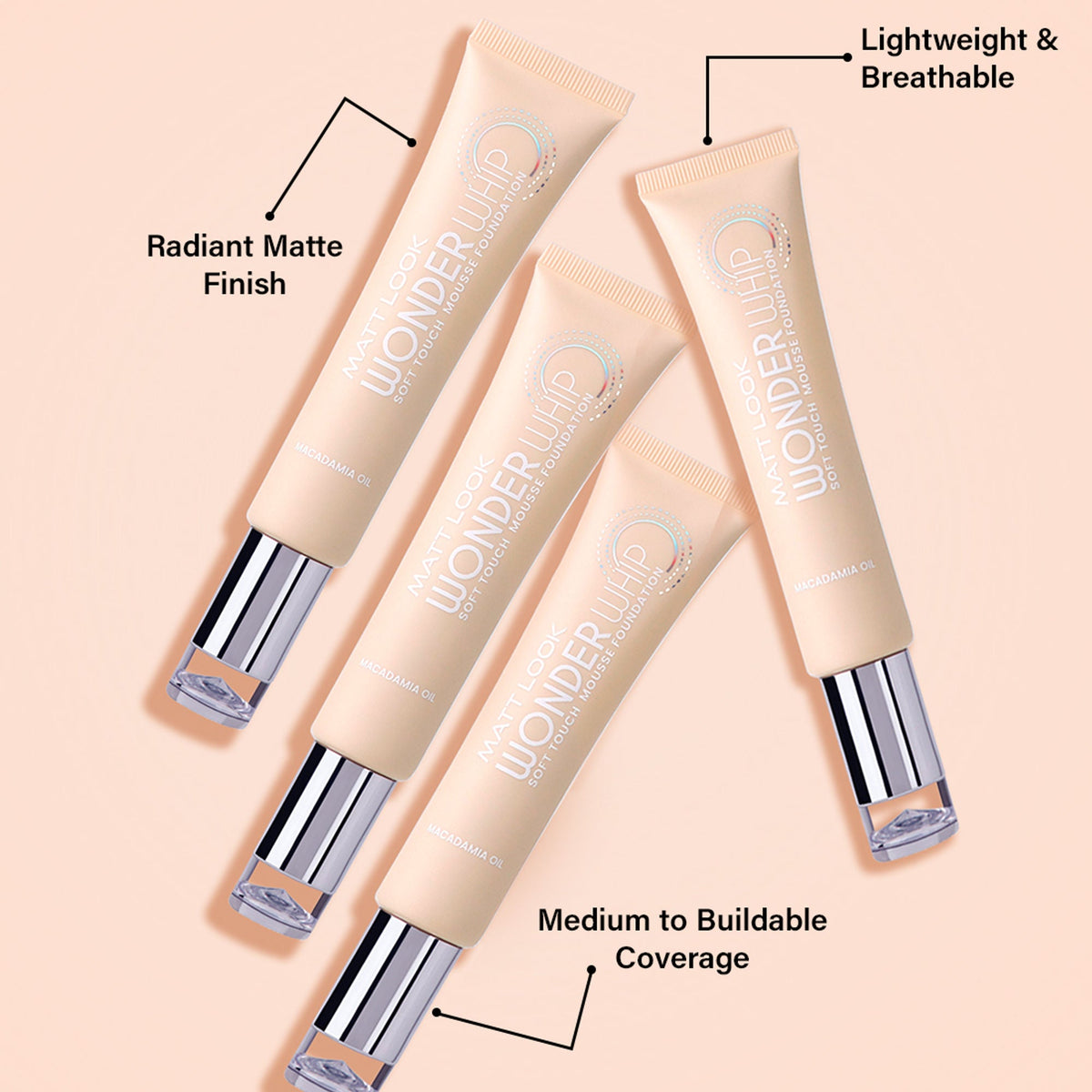 Matt Look Wonder Whip Soft Touch Mousse Foundation - Beige | Grocsy