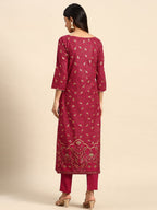 All About You Ethnic Motifs Printed Regular Kurta with Trousers | Grocsy