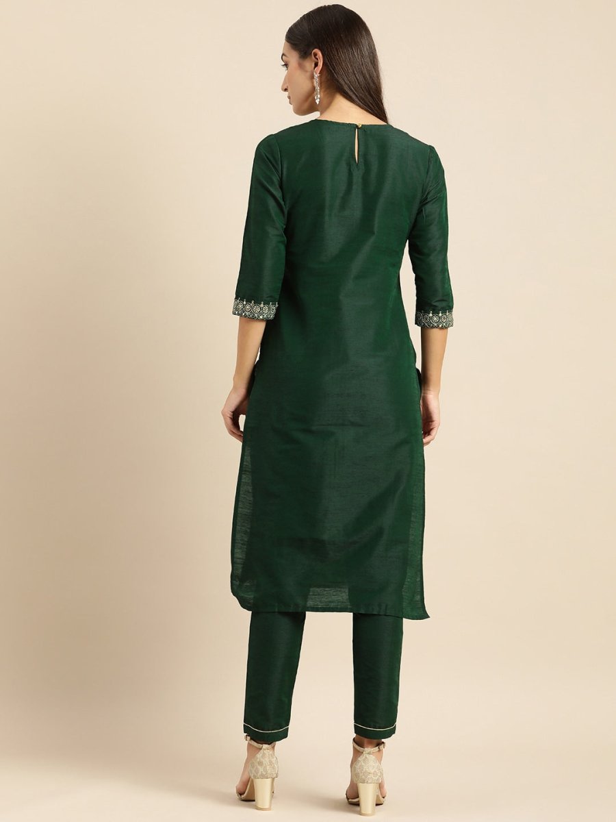 All About You Women Green Kurta with Trousers | Grocsy