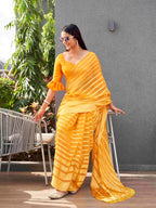 Tikhi Imli Striped Georgette Ready to Wear Saree | Grocsy