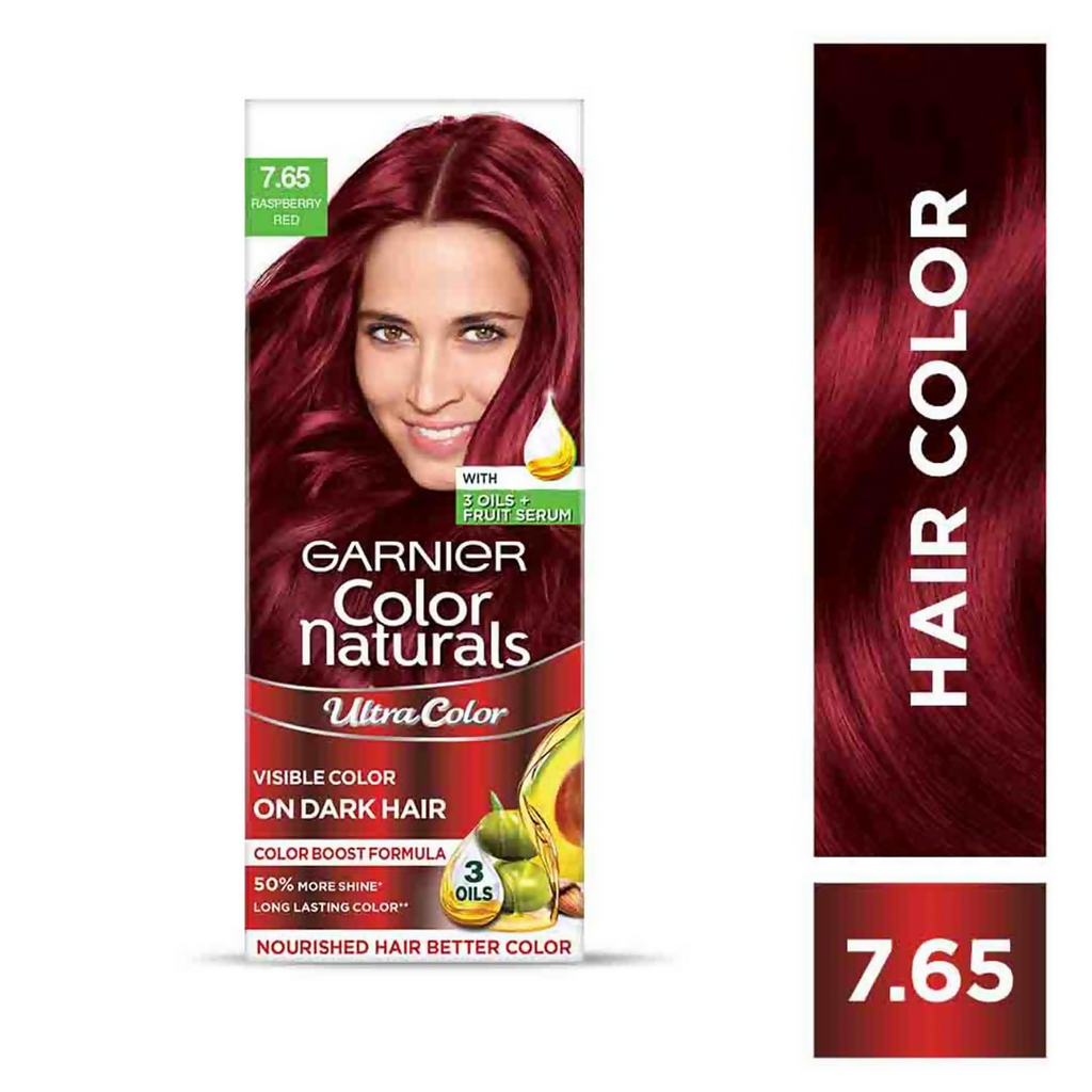 Garnier Color Naturals Ultra Hair Color - 7.65 Raspberry Red | Grocsy