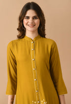 Joban Fashion Mustard Cotton Rayon Kurta Set | Grocsy