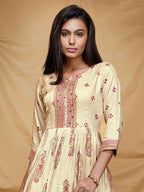 Designer casual Offwhite Dola Silk Gown - Anbazaar | Grocsy