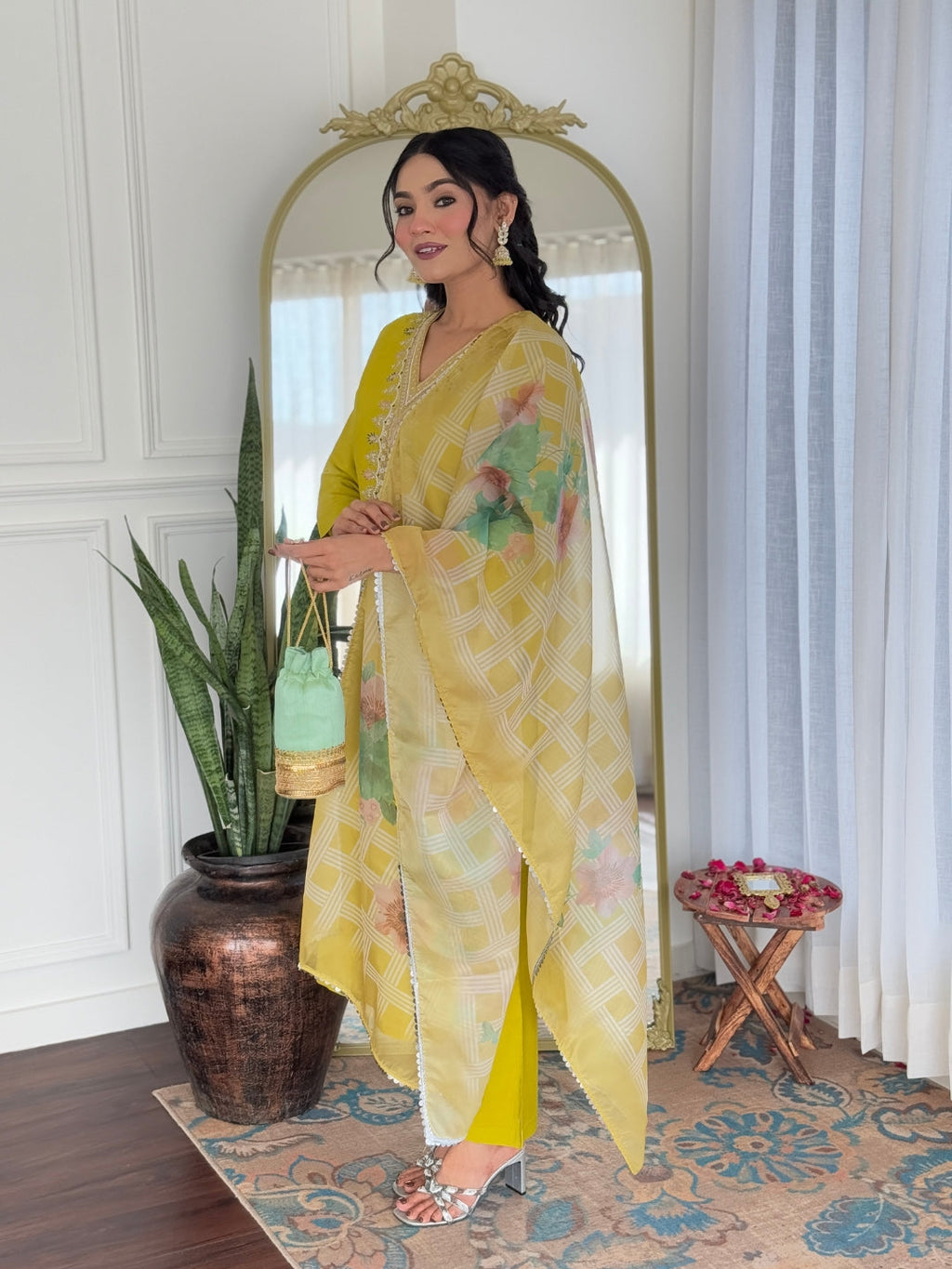 The52 Beautiful Embroidery Work with Viscose Fabric Straight Kurta, Pant and Dupatta Set | Grocsy