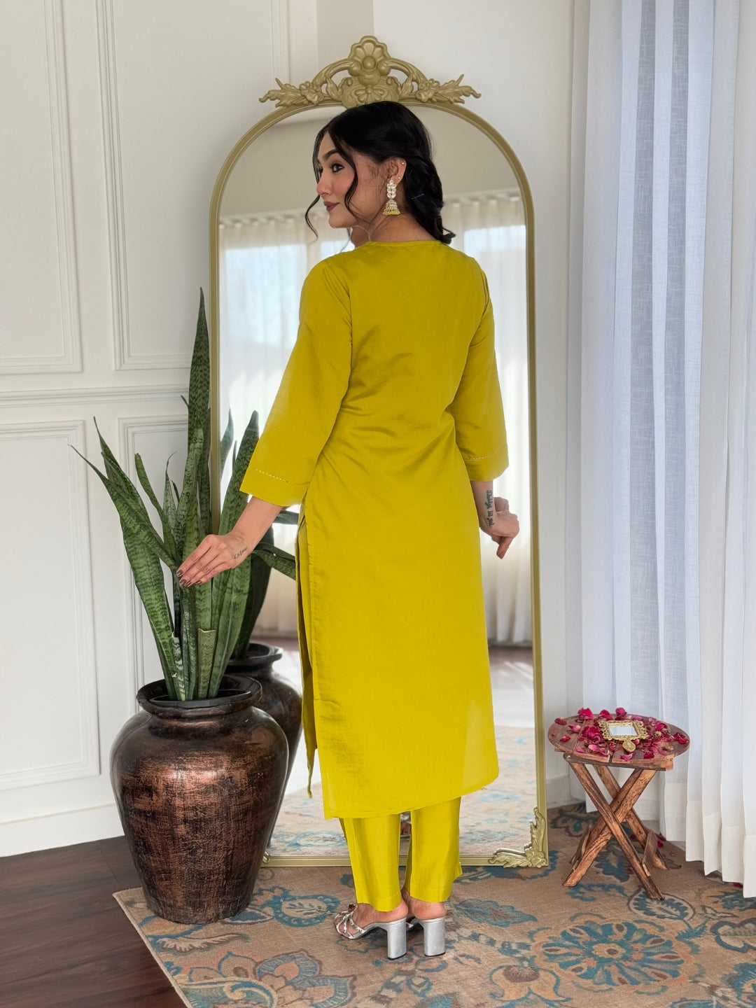 The52 Beautiful Embroidery Work with Viscose Fabric Straight Kurta, Pant and Dupatta Set | Grocsy
