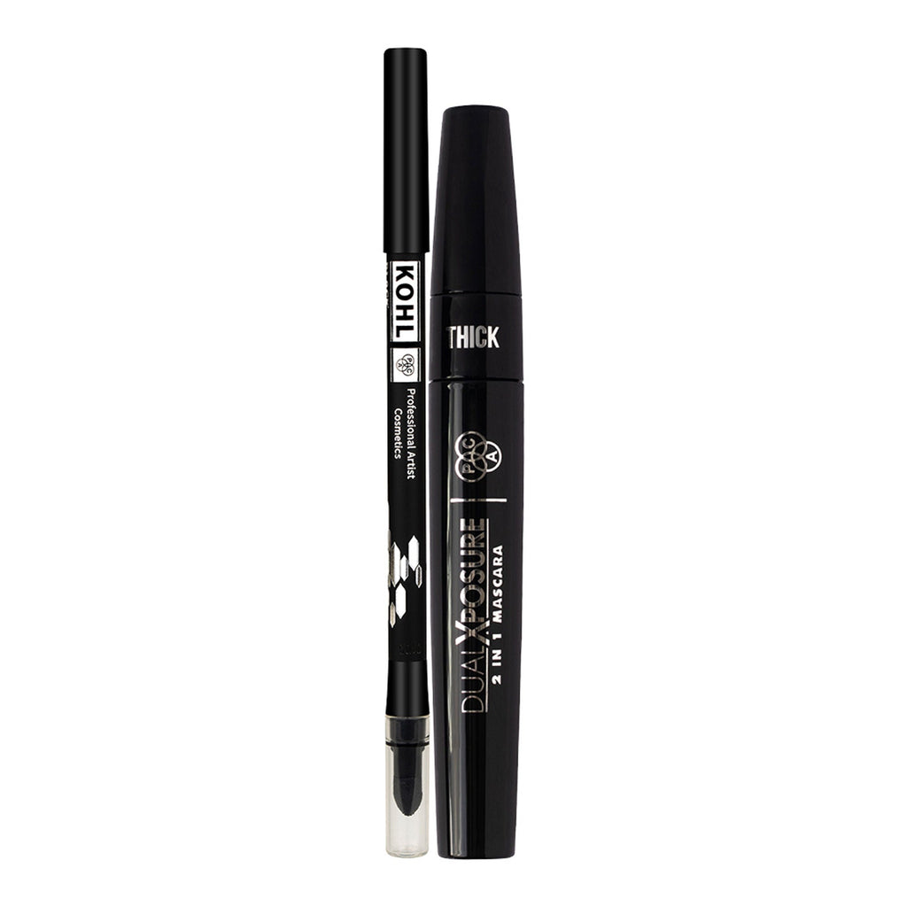 PAC Studio Longlasting Kohl Pencil Black + Dual Xposure Mascara - 01 Black Combo | Grocsy