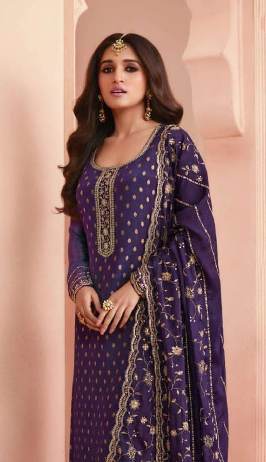 Anaita Royal Blue Dola Jacquard Silk Sequin Embroidered Salwar Suit | Grocsy
