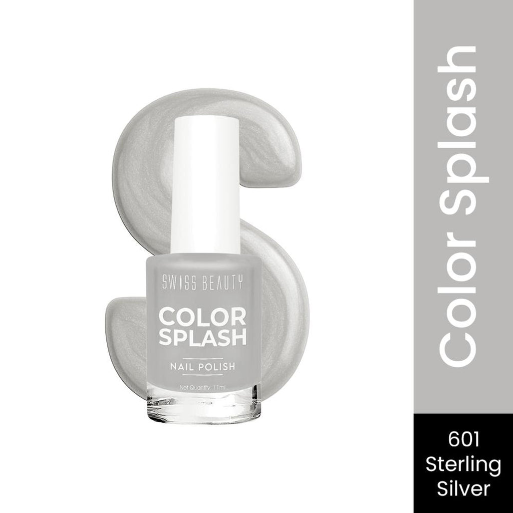 Swiss Beauty Color Splash Nail Polish - 601 Sterling Silver | Grocsy
