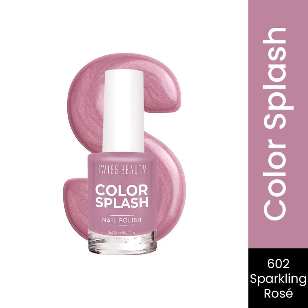 Swiss Beauty Color Splash Nail Polish - 602 Sparkling Rose | Grocsy