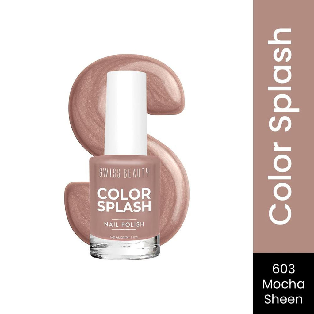 Swiss Beauty Color Splash Nail Polish - 603 Mocha Sheen | Grocsy