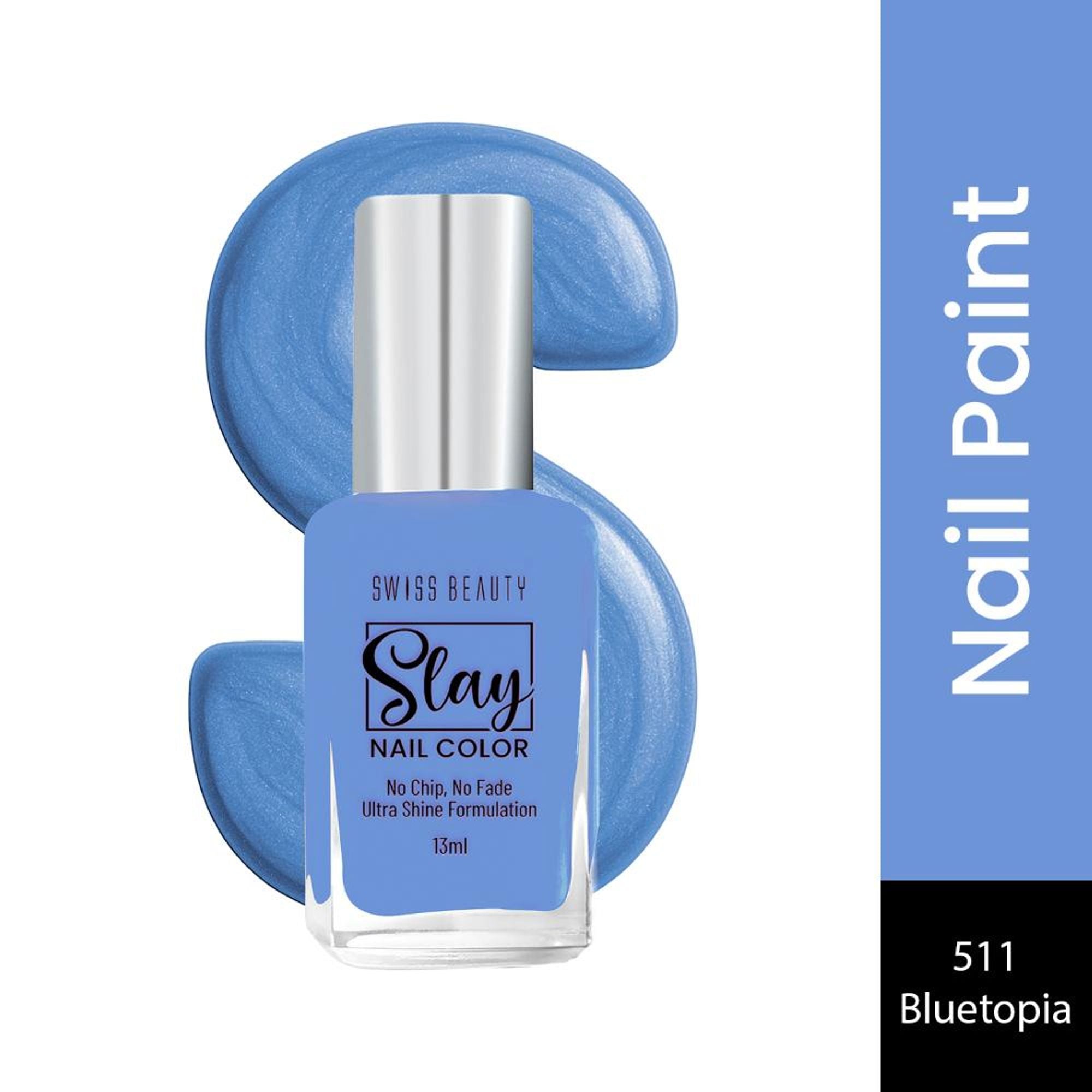 Swiss Beauty Slay Nail Color With Ultra Shine Formulation - 511 Bluetopia | Grocsy