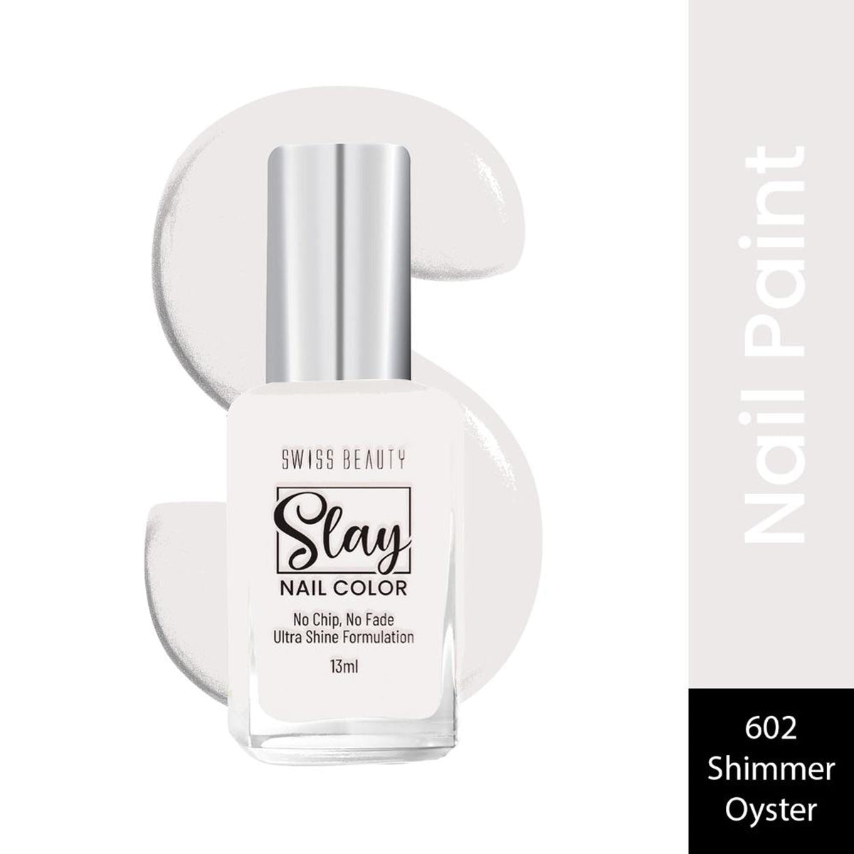 Swiss Beauty Slay Nail Color With Ultra Shine Formulation - 602 Shimmer Oyster | Grocsy