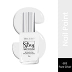 Swiss Beauty Slay Nail Color With Ultra Shine Formulation - 603 Pure Silver | Grocsy