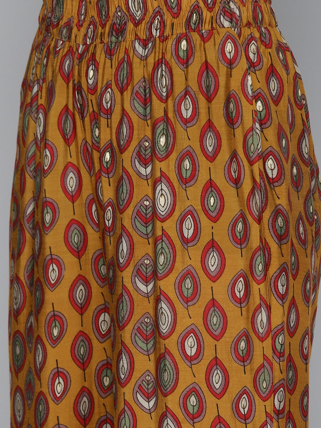 HERE&NOW Women Ethnic Motifs Printed Cold-Shoulder Kurta with Palazzos | Grocsy