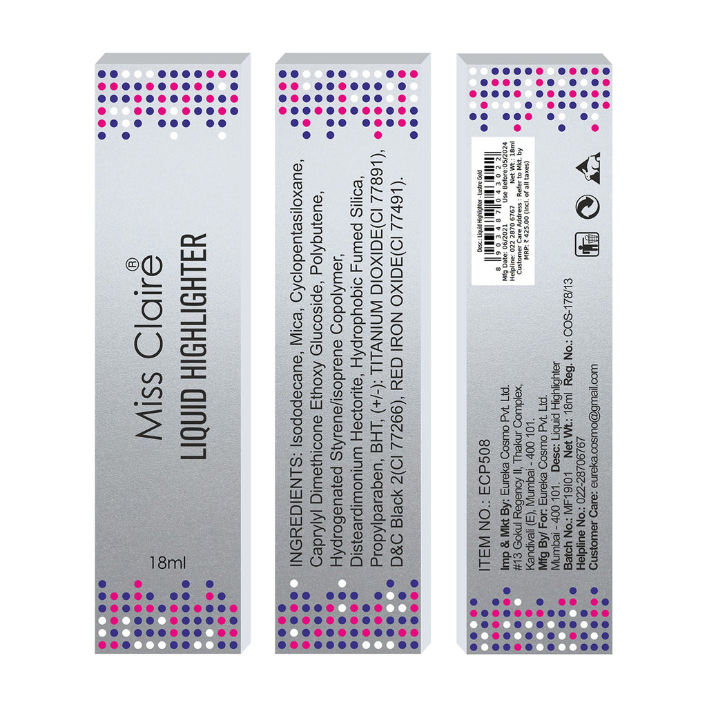 Miss Claire Liquid Highlighter - Lustre Gold | Grocsy
