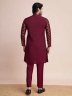 Vastranavya Traditional Festival Wear Pure Silk Thread & Sequence Embroidered Work Kurta | Grocsy