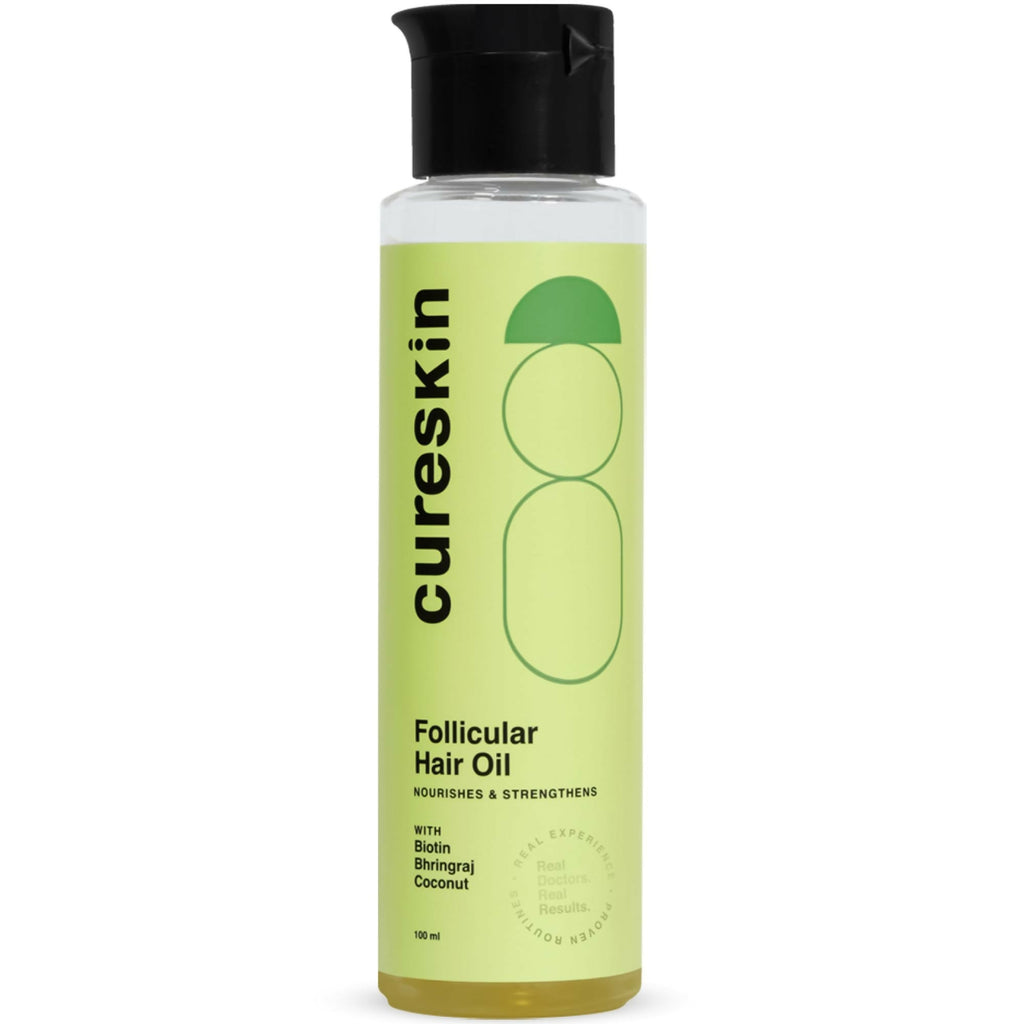Cureskin Follicular Hair Oil - Nourishes & Strengthens with Biotin, Bhringraj and Coconut Hair Oil | Grocsy